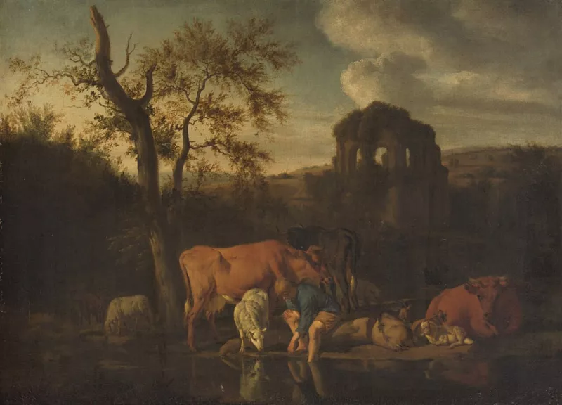 Adriaen van de Velde - Landschaft mit Herde und Hirten - GG 659 - Kunsthistorisches Museum