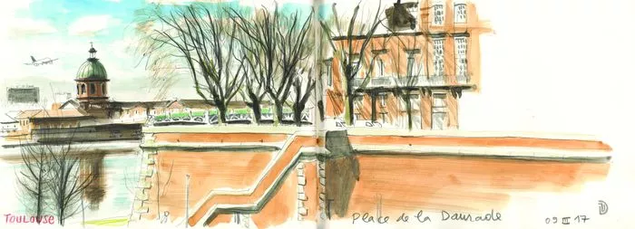 Dessiner Toulouse : Ecluse Saint-Pierre / Parvis de Brienne