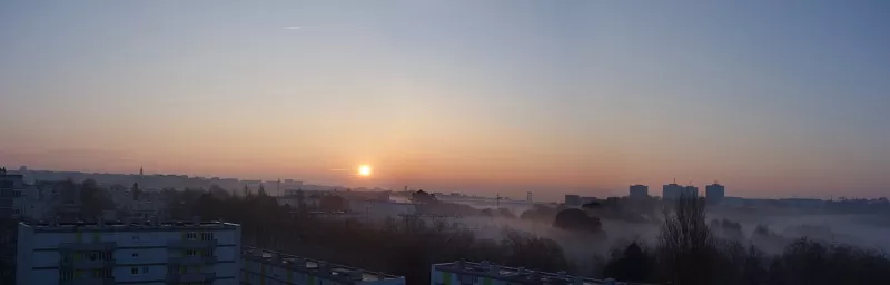 Brest - Lever de soleil sur la ville depuis le quartier de Kergoat - Janvier 2018