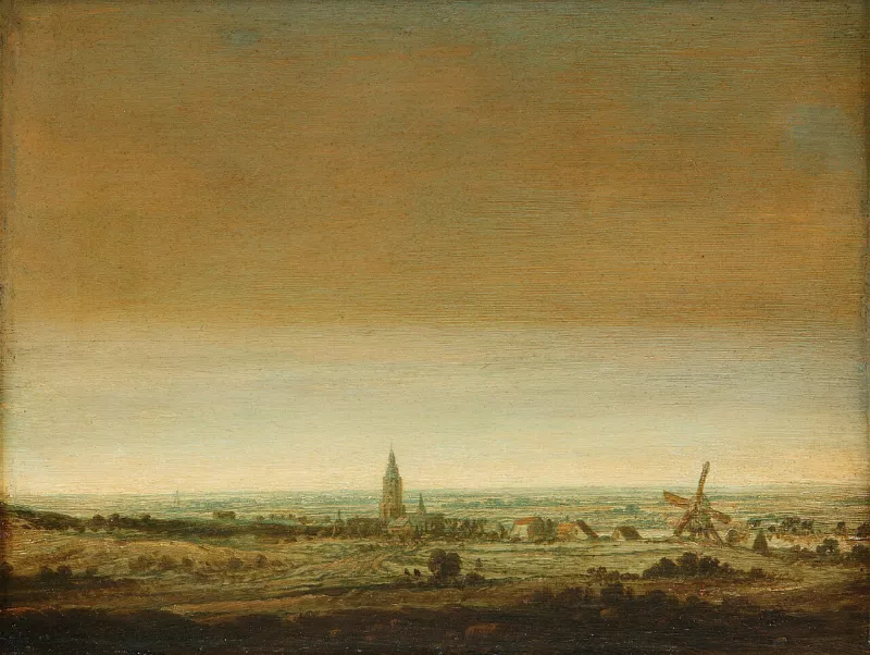 Hercules Pietersz. Seghers (1589-90 - nach 1633) - Lowland with a City at a River - 806B - Gemäldegalerie