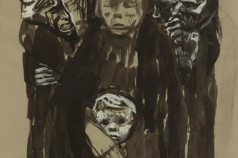 Zeichnung zu Volks by Käthe Kollwitz, 1921