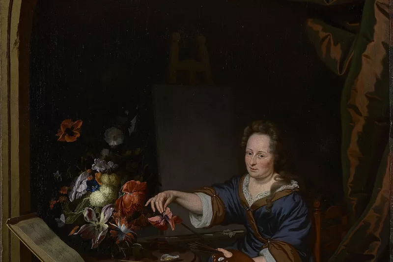 Rachel Ruysch and Michiel van Musscher - Rachel Ruysch in her studio