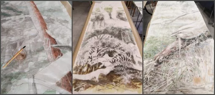 Réaliser un kakemono à l'encre sur papier de riz : thématique végétale