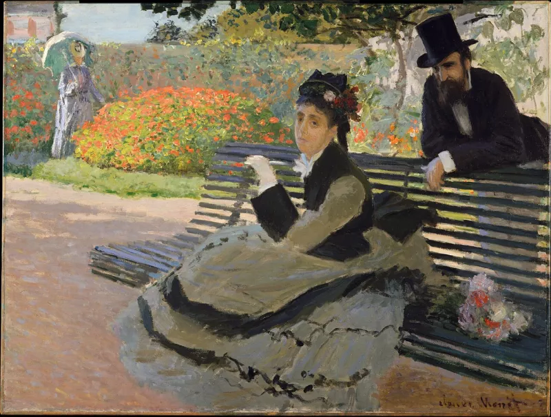 WLA metmuseum Camille Monet on a Garden Bench by Claude Monet