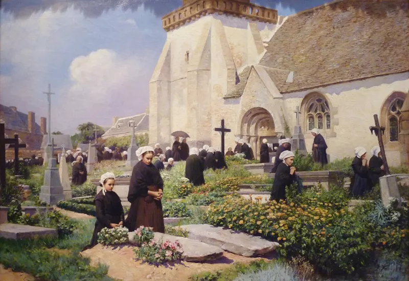 081 Armand-Eugène Bach Après la messe, Bretagne