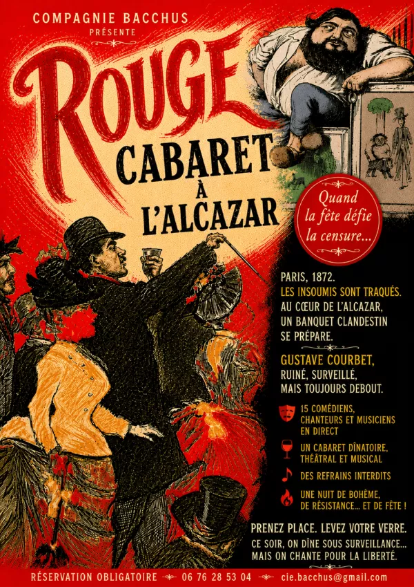 Affiche : Rouge Cabaret à l'Alcazar